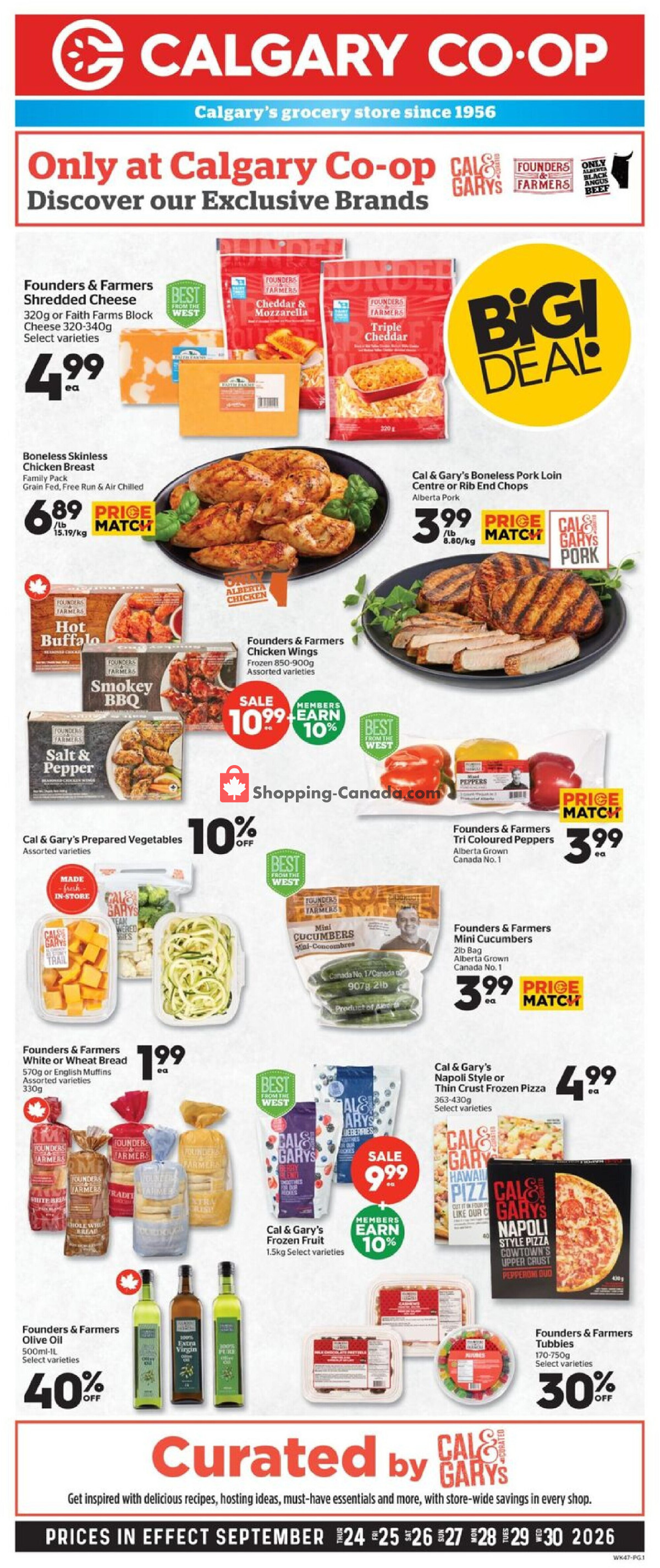 Calgary Co-op flyer from Thursday September 24, 2026 to Wednesday September 30, 2026 - page 1