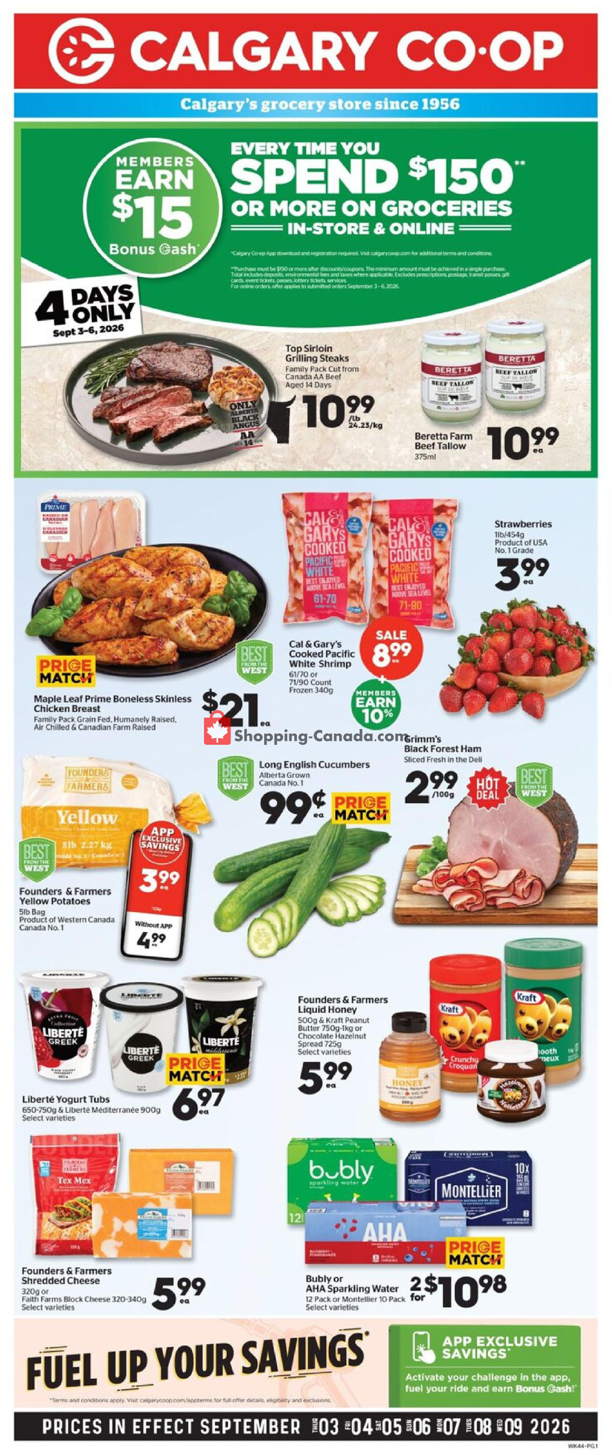Calgary Co-op flyer from Thursday September 3, 2026 to Wednesday September 9, 2026 - page 1