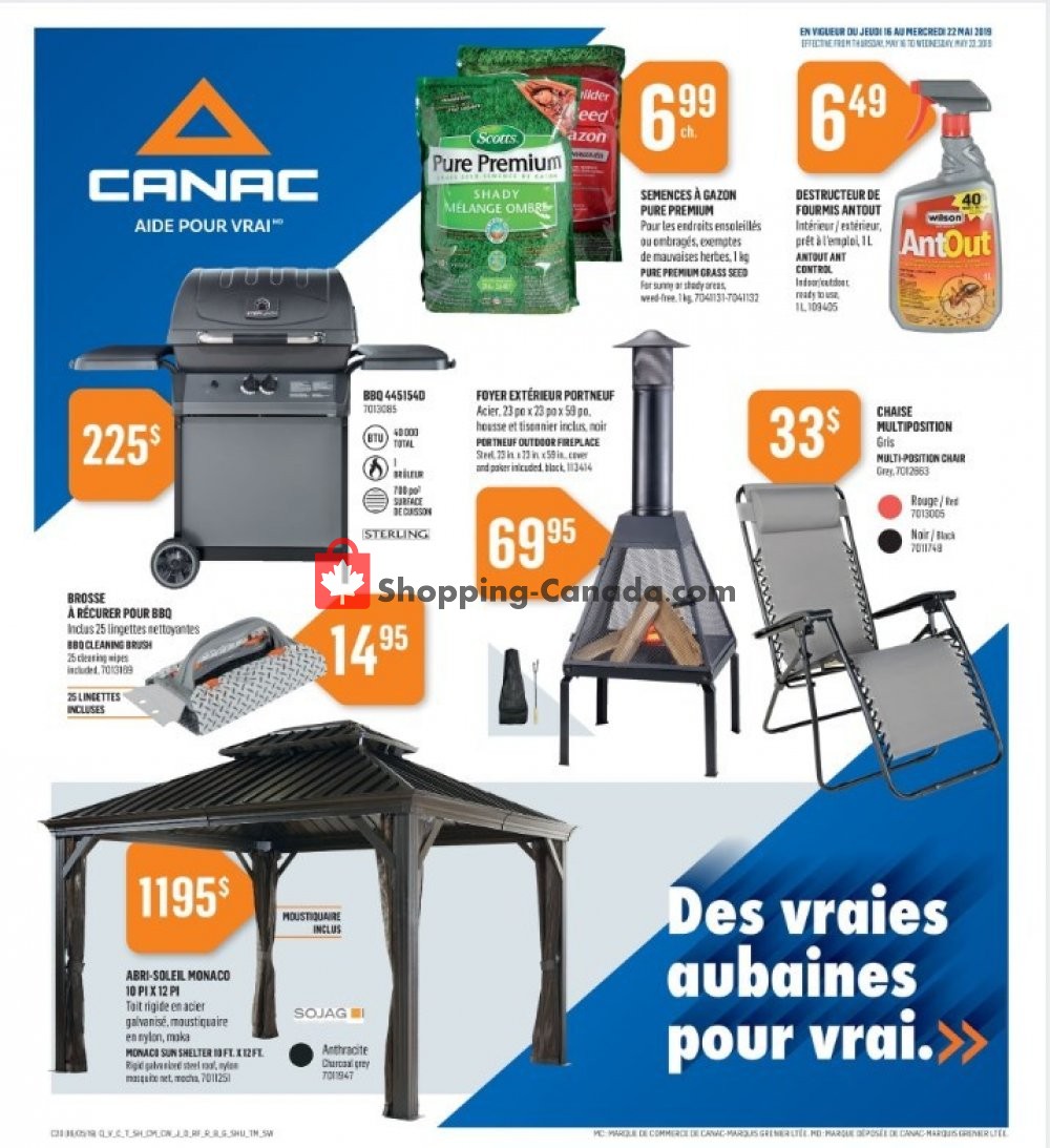 Canac flyer from Thursday May 16, 2019 to Wednesday May 22, 2019 - page 1