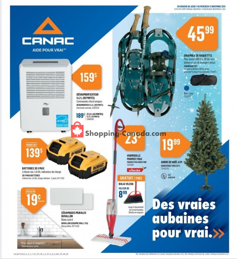 Canac flyer from Thursday November 7, 2019 to Wednesday November 13, 2019 - page 1
