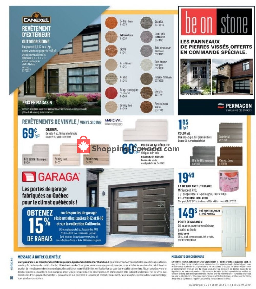 Canac flyer from Thursday September 5, 2019 to Wednesday September 11, 2019 - page 10