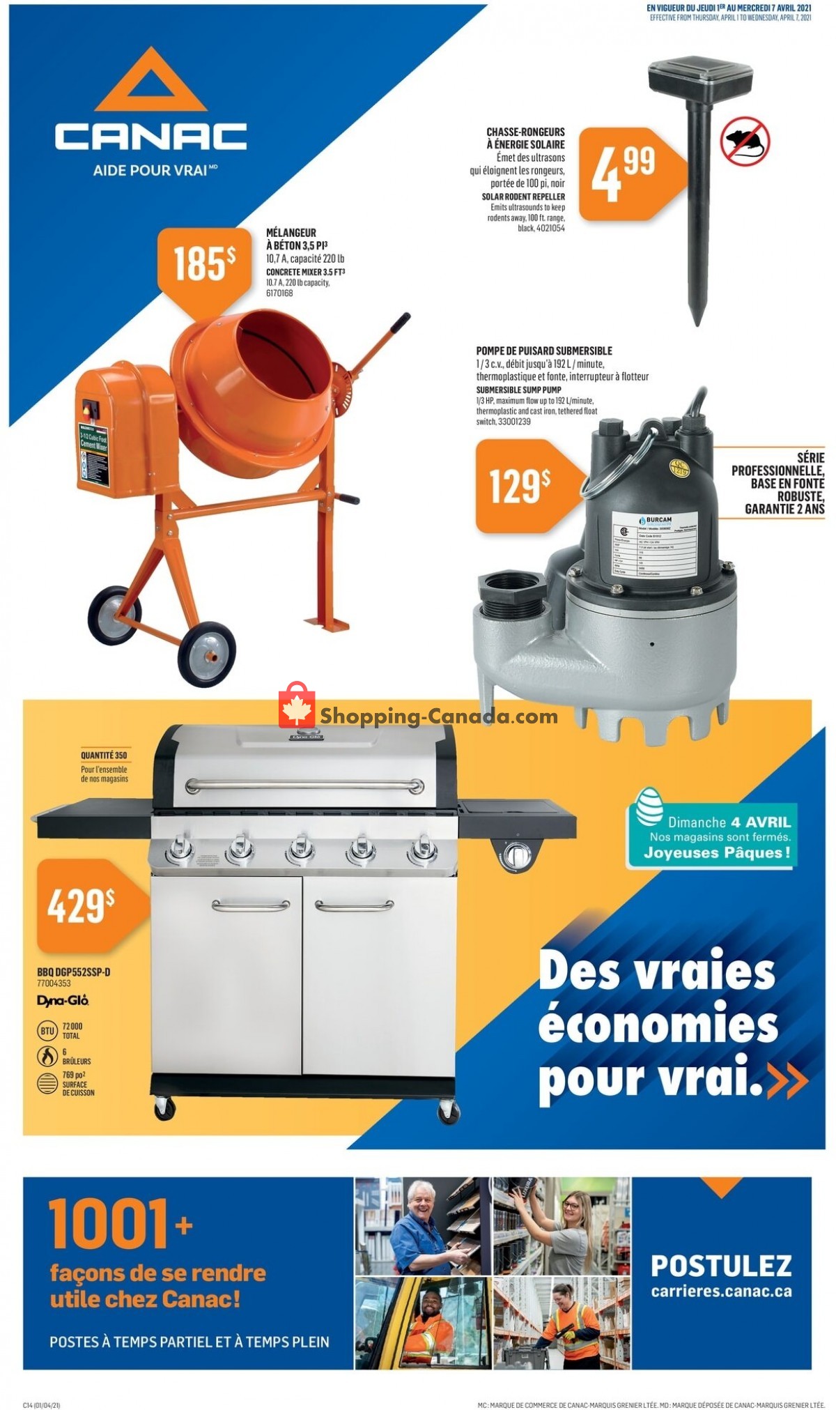 Canac flyer from Thursday April 1, 2021 to Wednesday April 14, 2021 - page 1