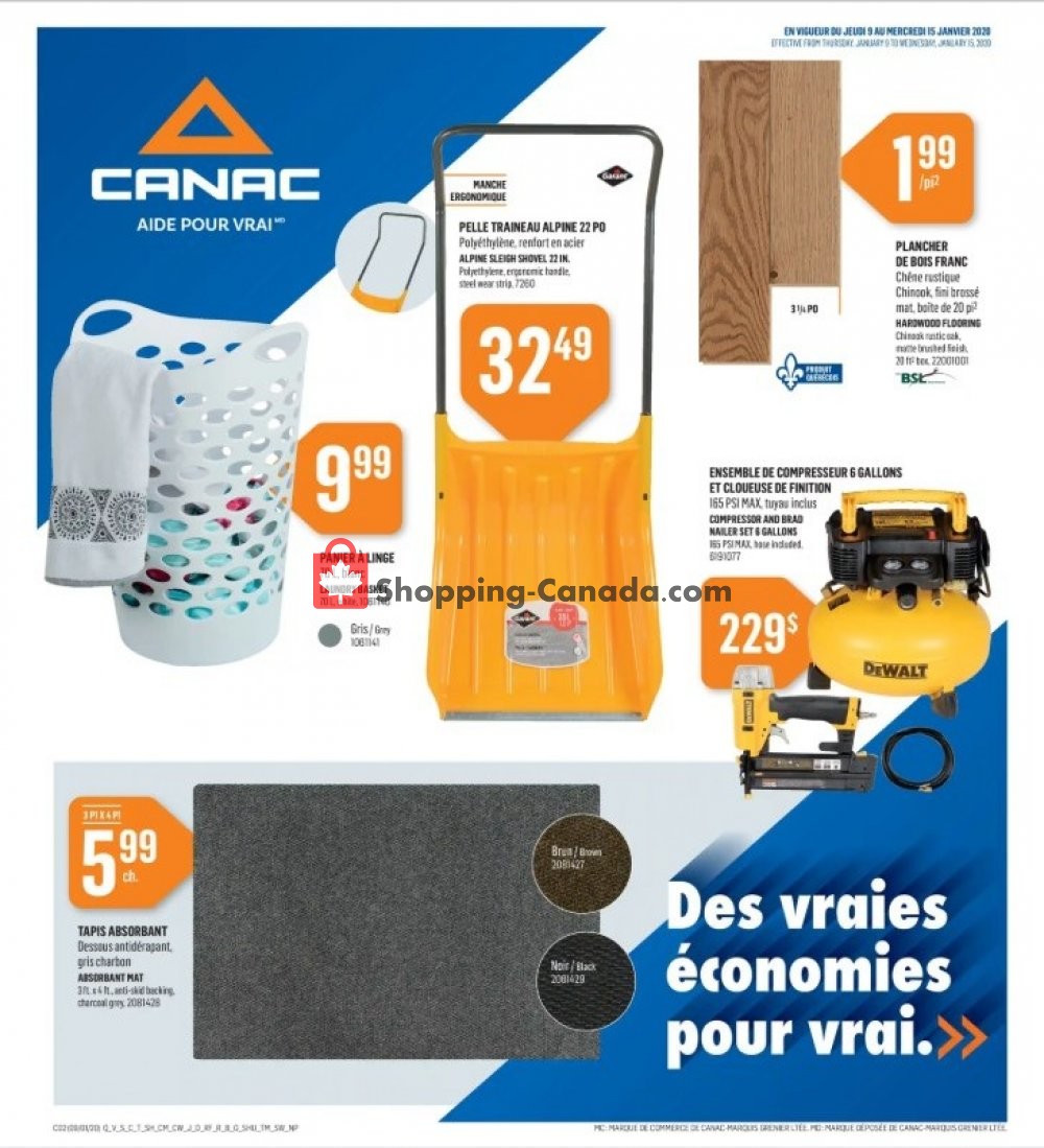 Canac flyer from Thursday January 9, 2020 to Wednesday January 15, 2020 - page 1