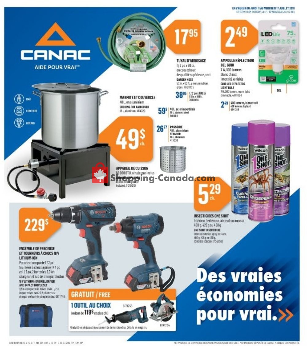 Canac flyer from Thursday July 11, 2019 to Wednesday July 17, 2019 - page 1