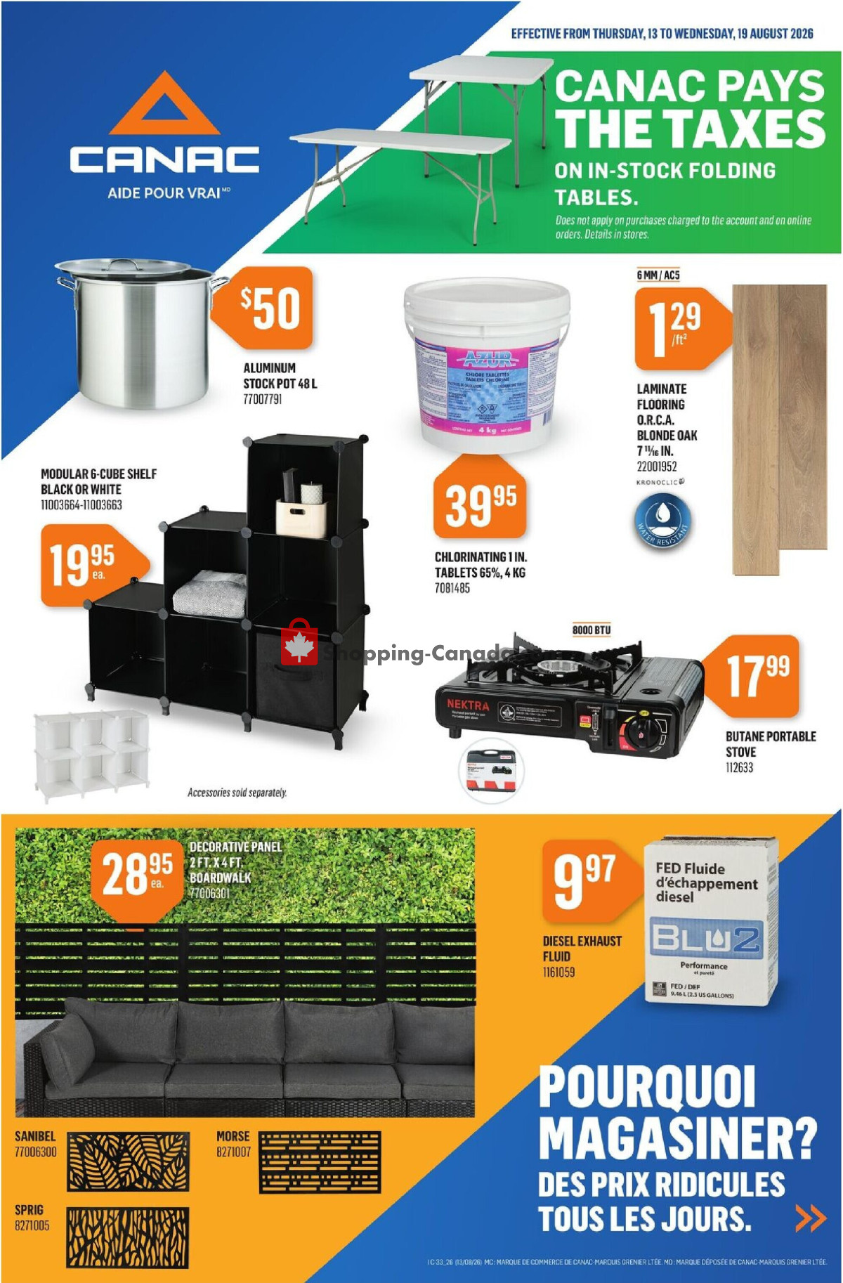 Canac flyer from Thursday August 13, 2026 to Wednesday August 19, 2026 - page 1