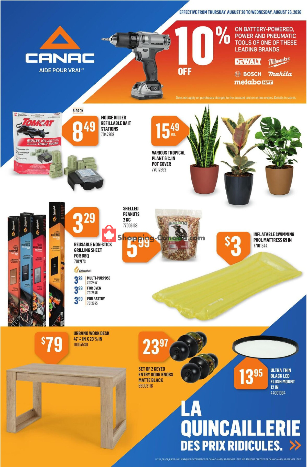 Canac flyer from Thursday August 20, 2026 to Wednesday August 26, 2026 - page 1