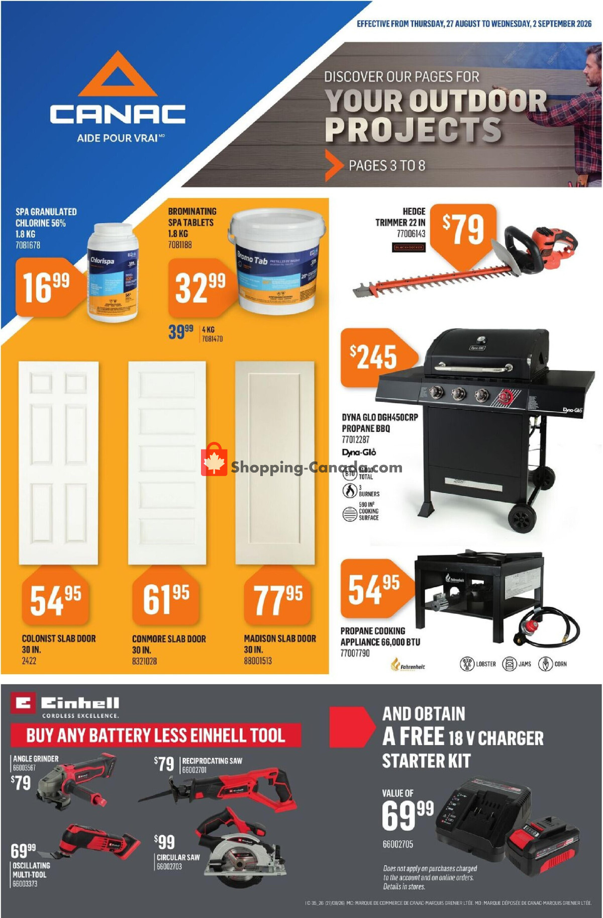 Canac flyer from Thursday August 27, 2026 to Wednesday September 2, 2026 - page 1