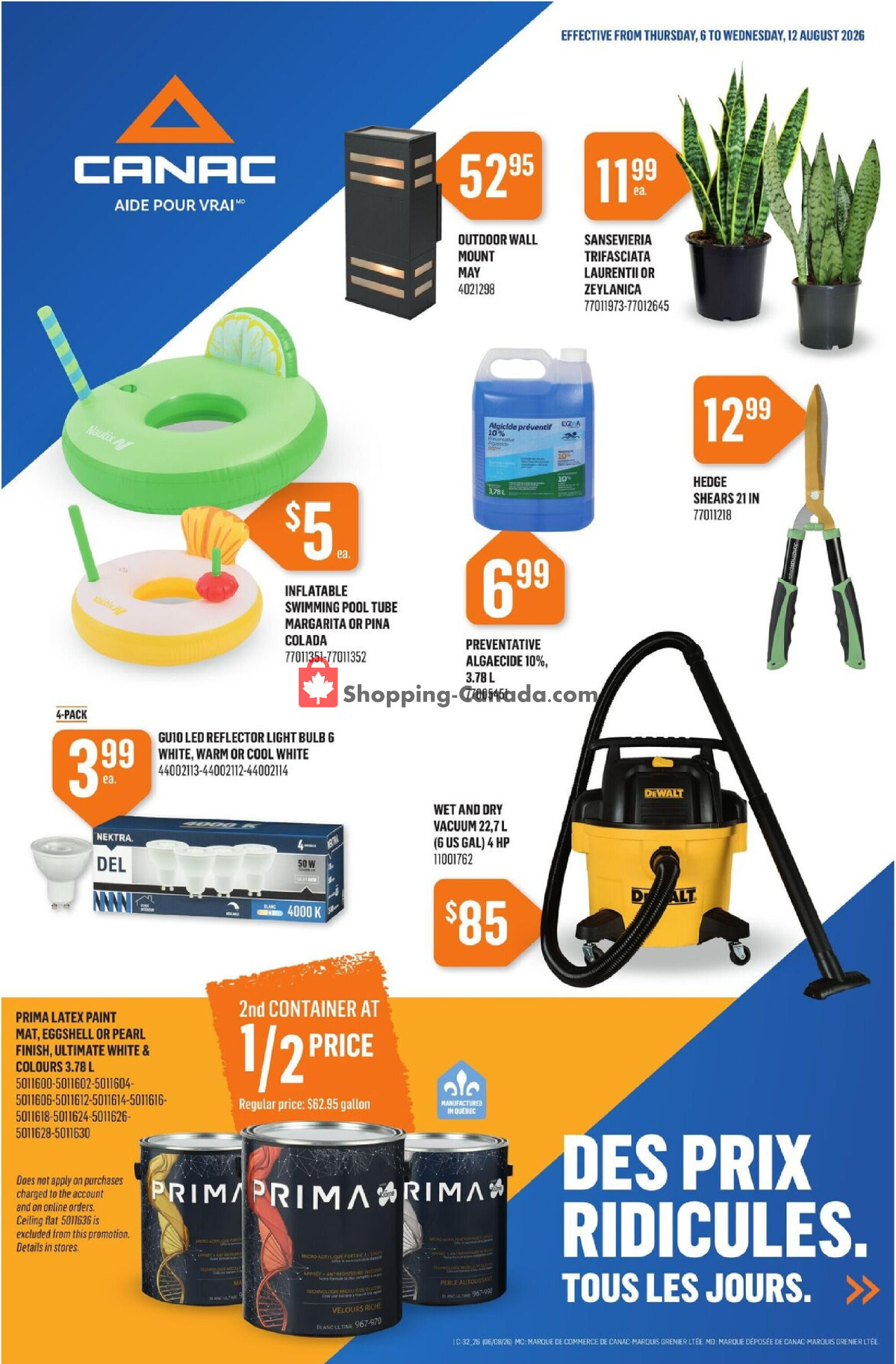 Canac flyer from Thursday August 6, 2026 to Wednesday August 12, 2026 - page 1