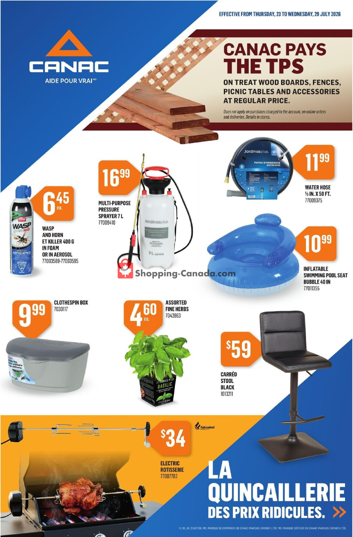 Canac flyer from Thursday July 23, 2026 to Wednesday July 29, 2026 - page 1