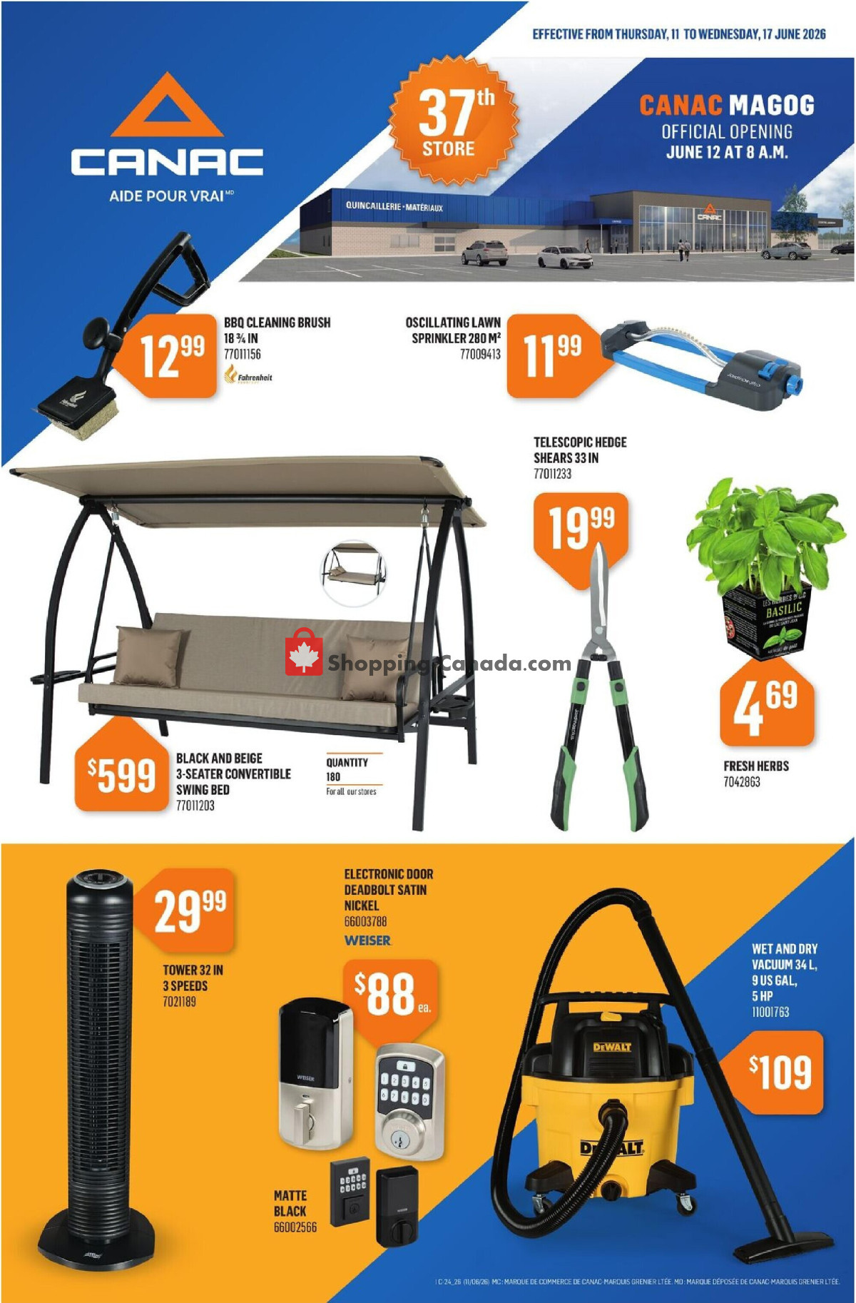 Canac flyer from Thursday June 11, 2026 to Wednesday June 17, 2026 - page 1