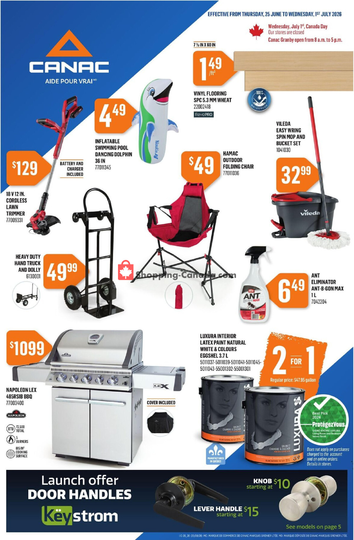 Canac flyer from Thursday June 25, 2026 to Wednesday July 1, 2026 - page 1