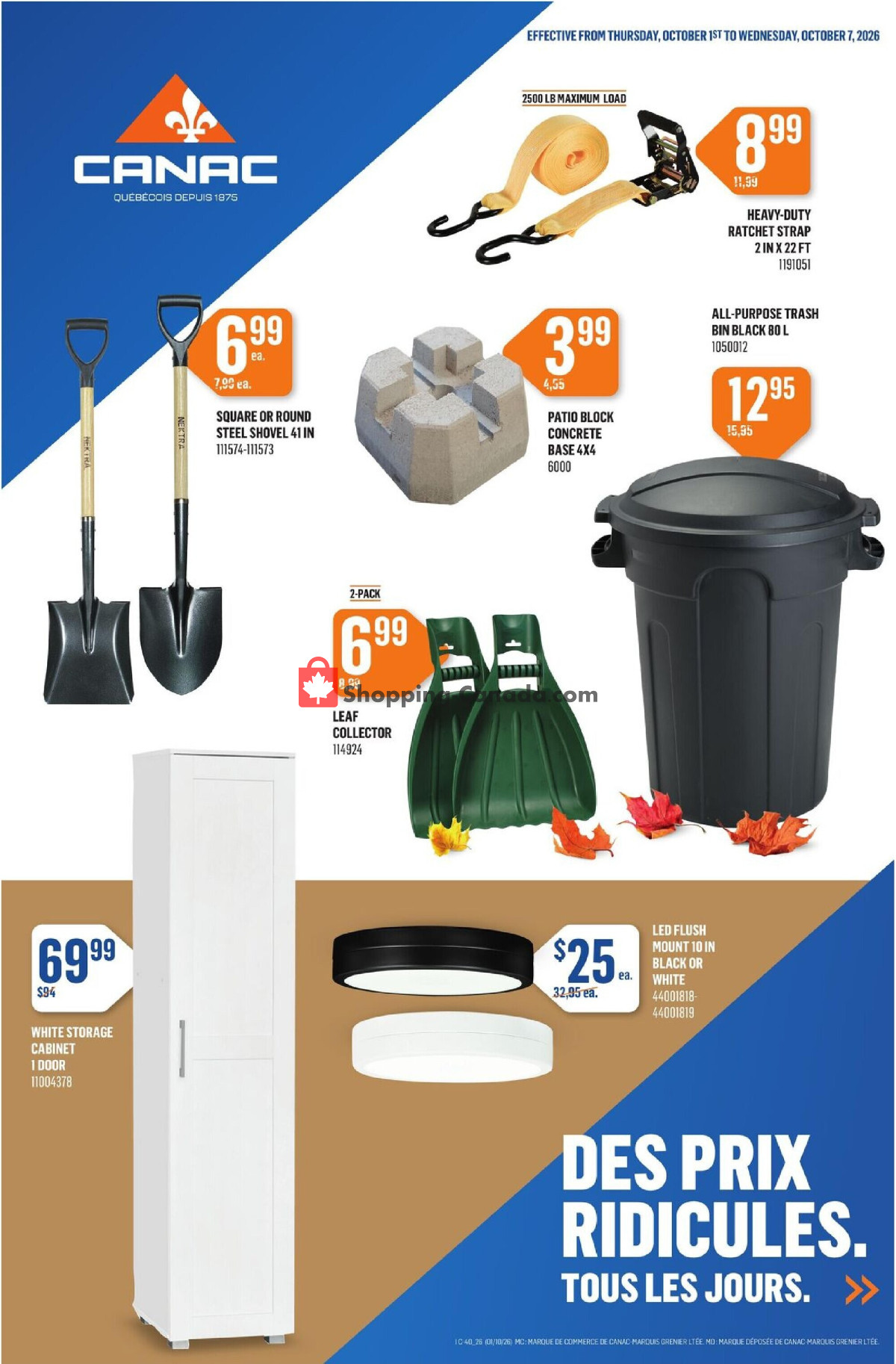 Canac flyer from Thursday October 1, 2026 to Wednesday October 7, 2026 - page 1