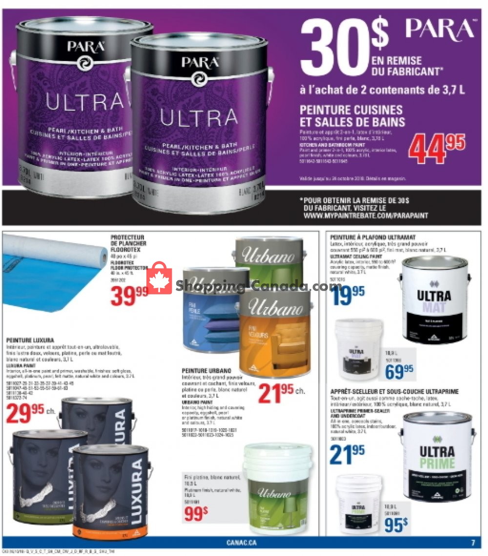 Canac flyer from Thursday October 18, 2018 to Wednesday October 24, 2018 - page 7