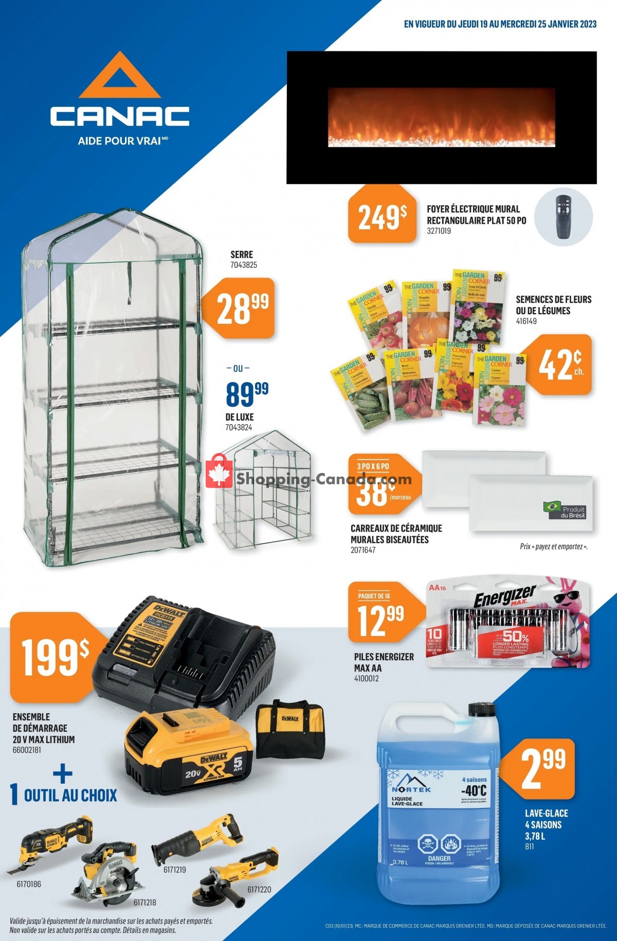 Canac flyer from Thursday January 19, 2023 to Wednesday January 25, 2023 - page 1
