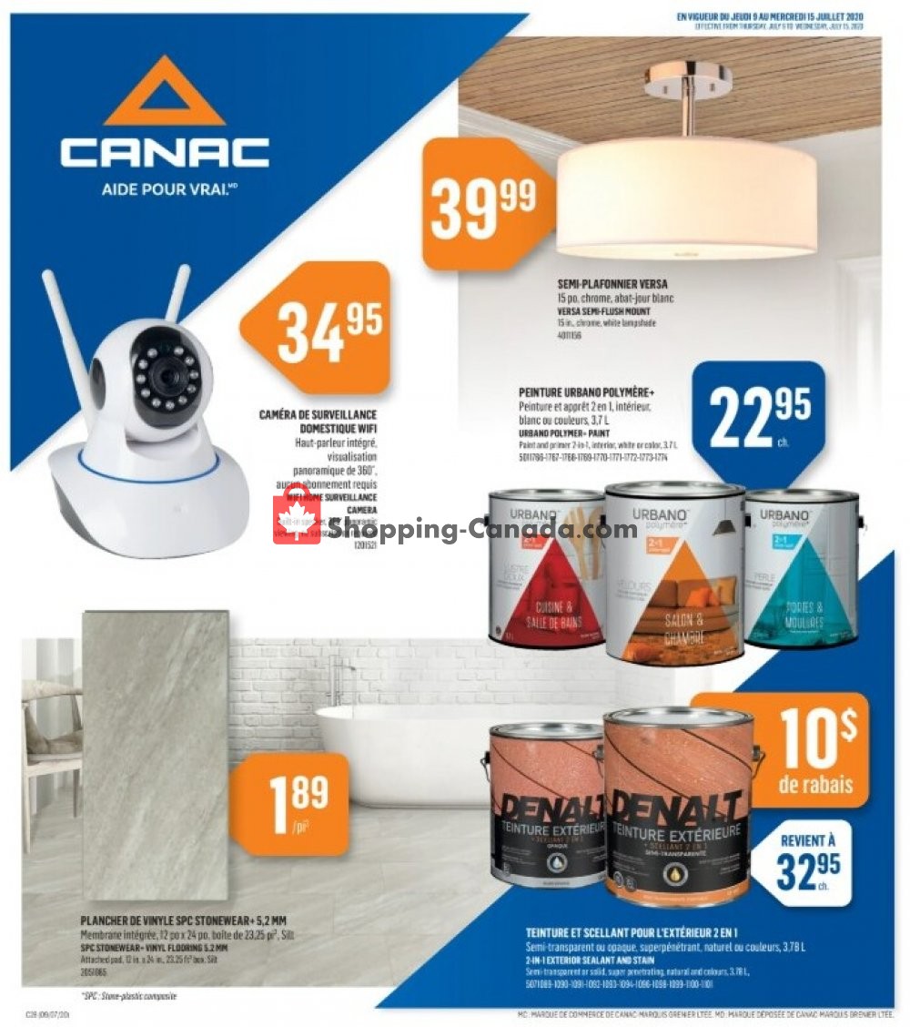 Canac flyer from Thursday July 9, 2020 to Wednesday July 15, 2020 - page 1