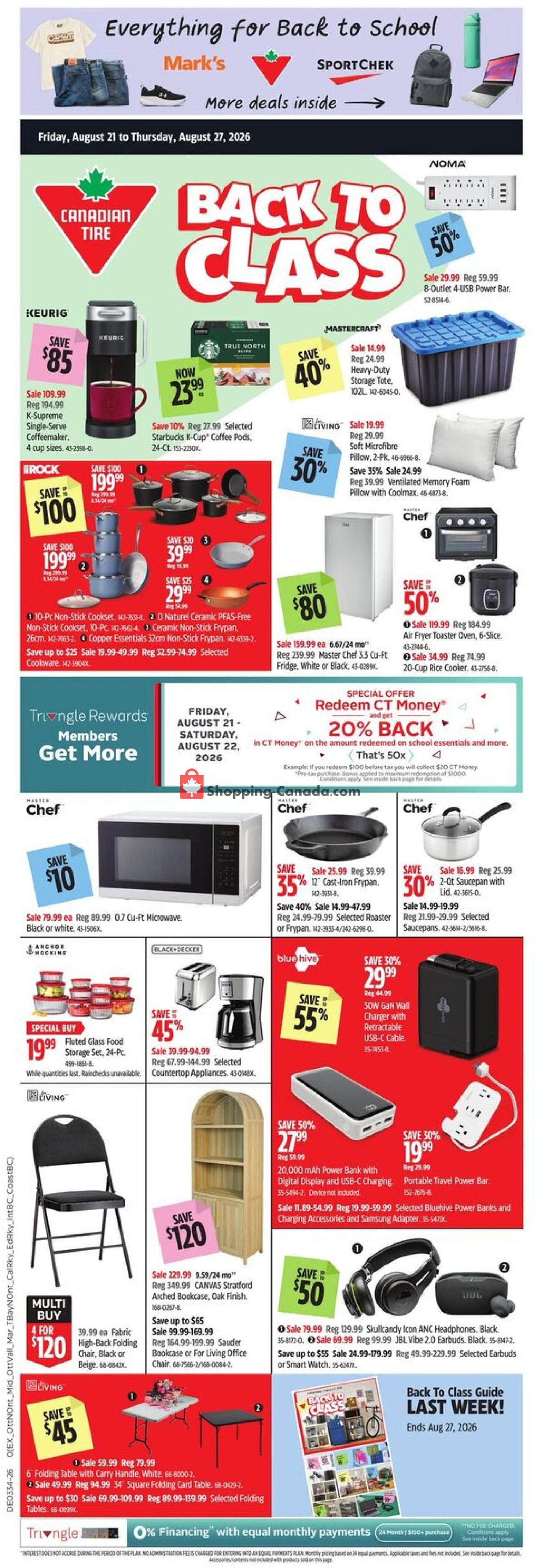 Canadian Tire flyer from Friday August 21, 2026 to Thursday August 27, 2026 - page 1