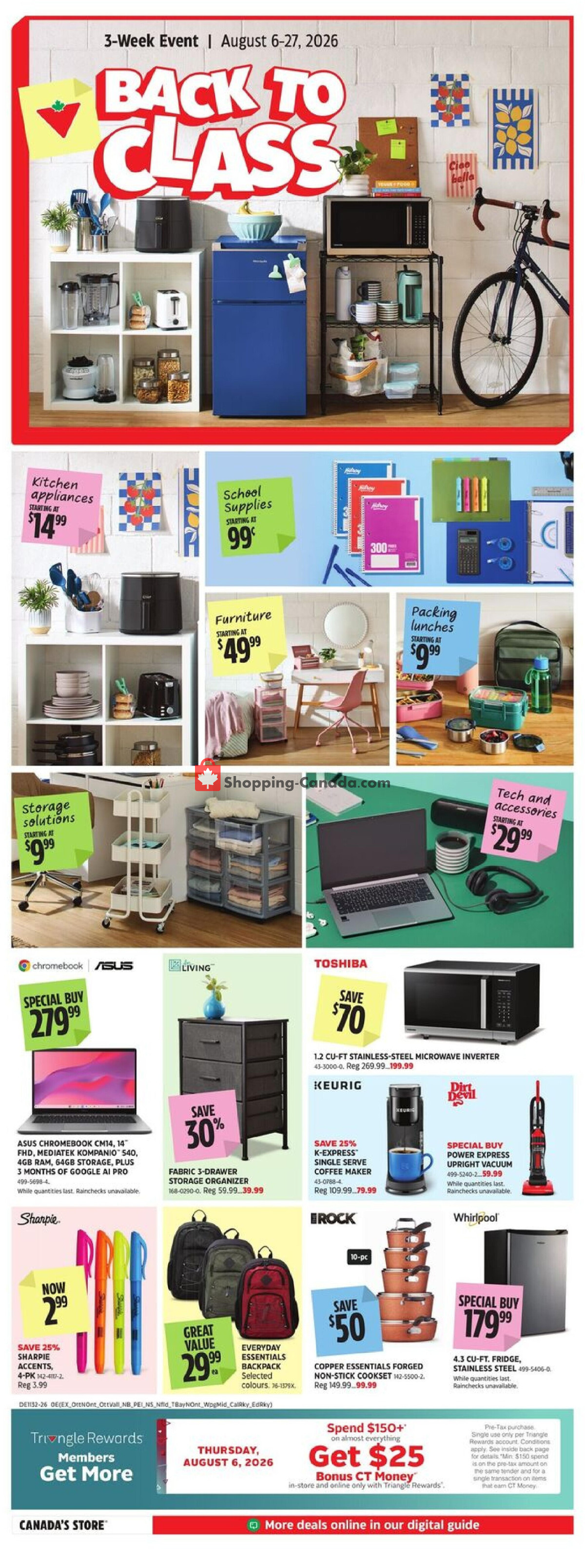 Canadian Tire flyer from Thursday August 6, 2026 to Thursday August 27, 2026 - page 1