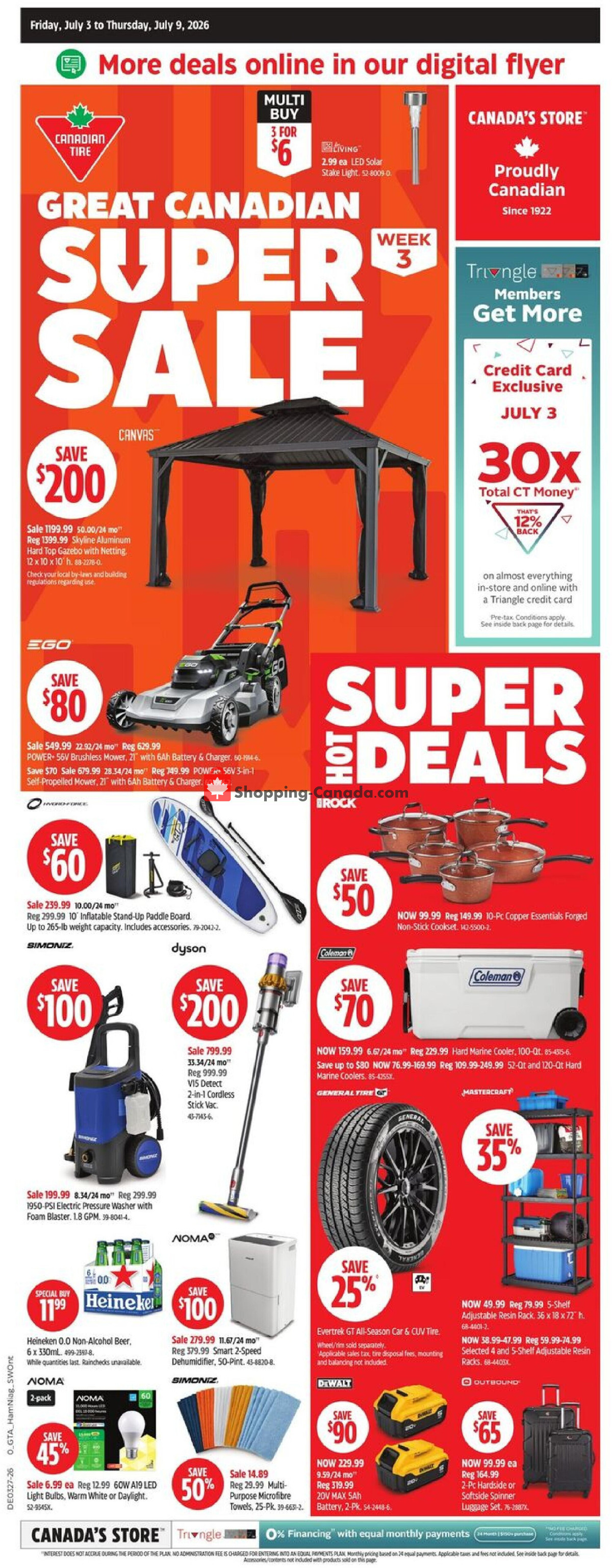 Canadian Tire flyer from Friday July 3, 2026 to Thursday July 9, 2026 - page 1