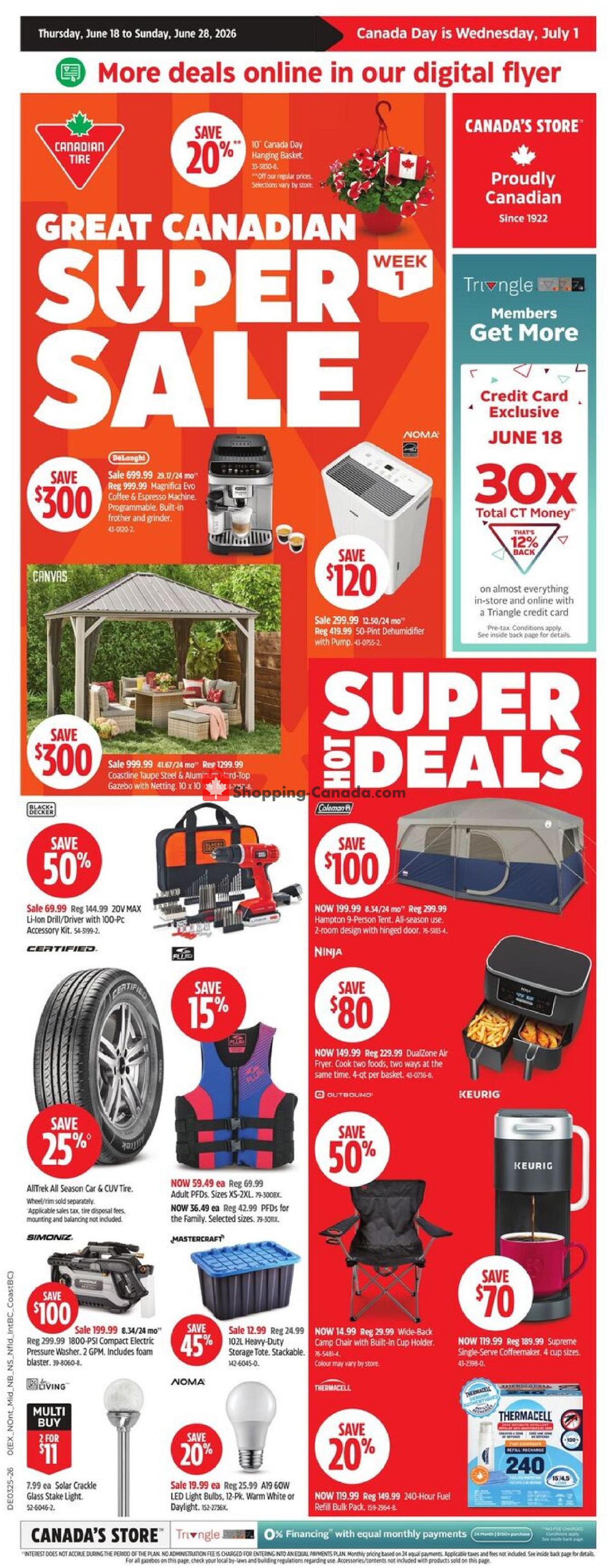 Canadian Tire flyer from Thursday June 18, 2026 to Sunday June 28, 2026 - page 1
