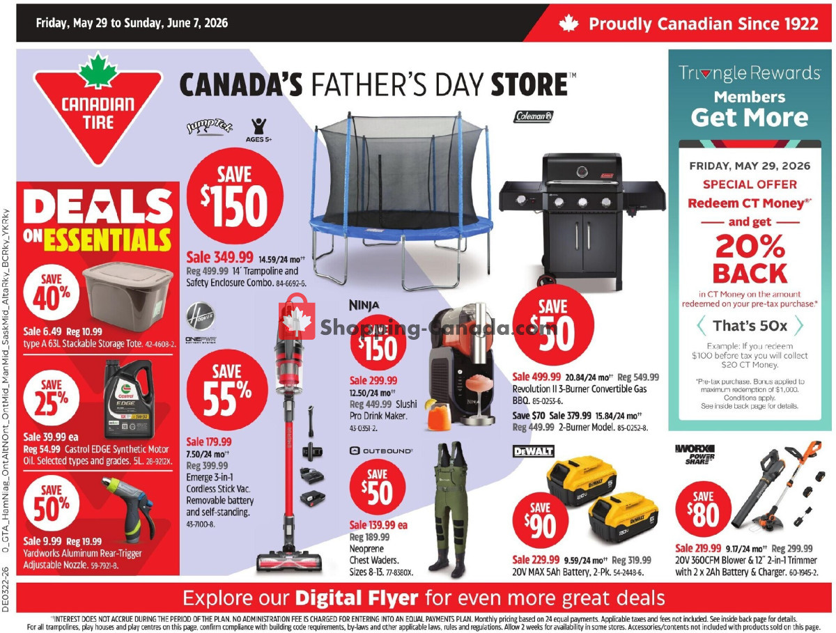 Canadian Tire flyer from Friday May 29, 2026 to Sunday June 7, 2026 - page 1
