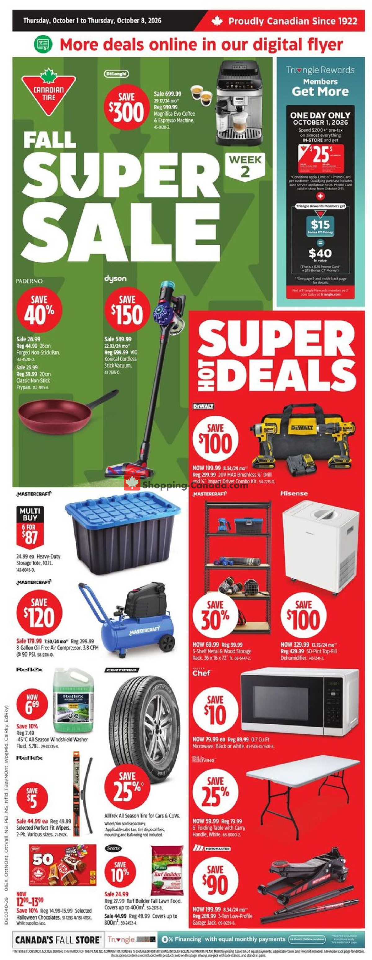 Canadian Tire flyer from Thursday October 1, 2026 to Thursday October 8, 2026 - page 1