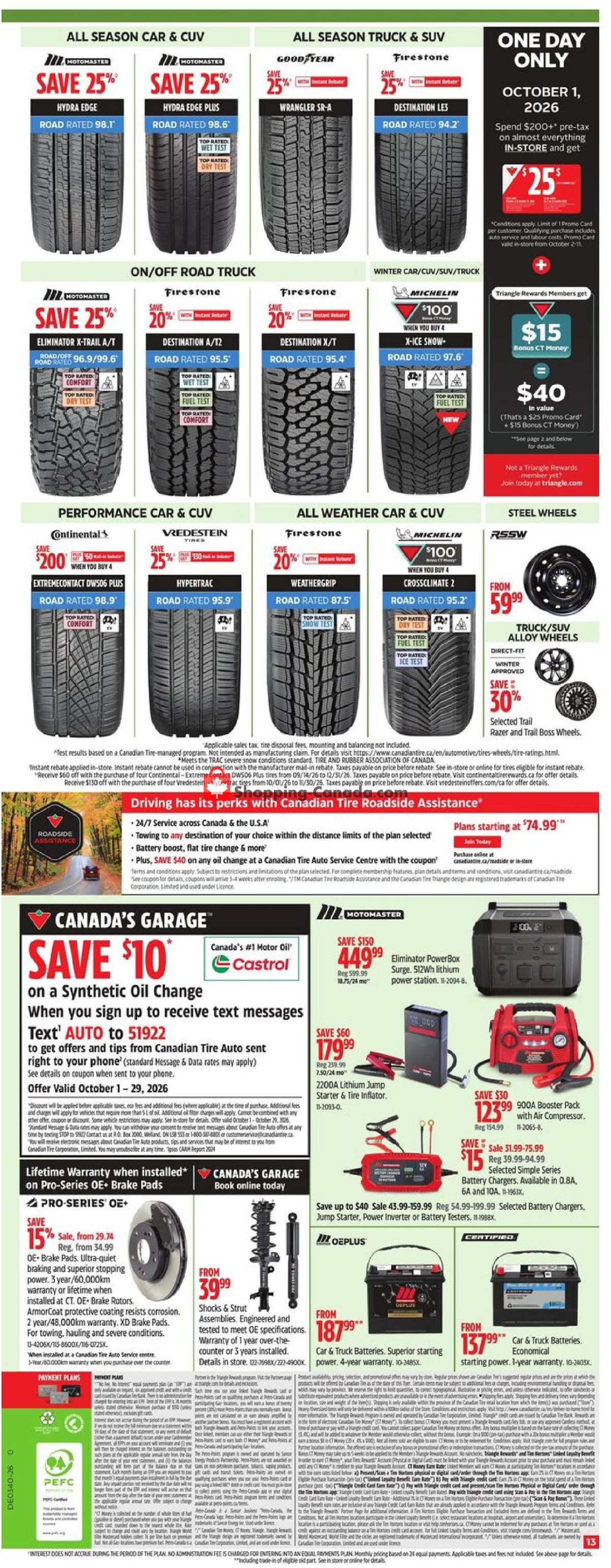 Canadian Tire flyer from Thursday October 1, 2026 to Thursday October 8, 2026 - page 13