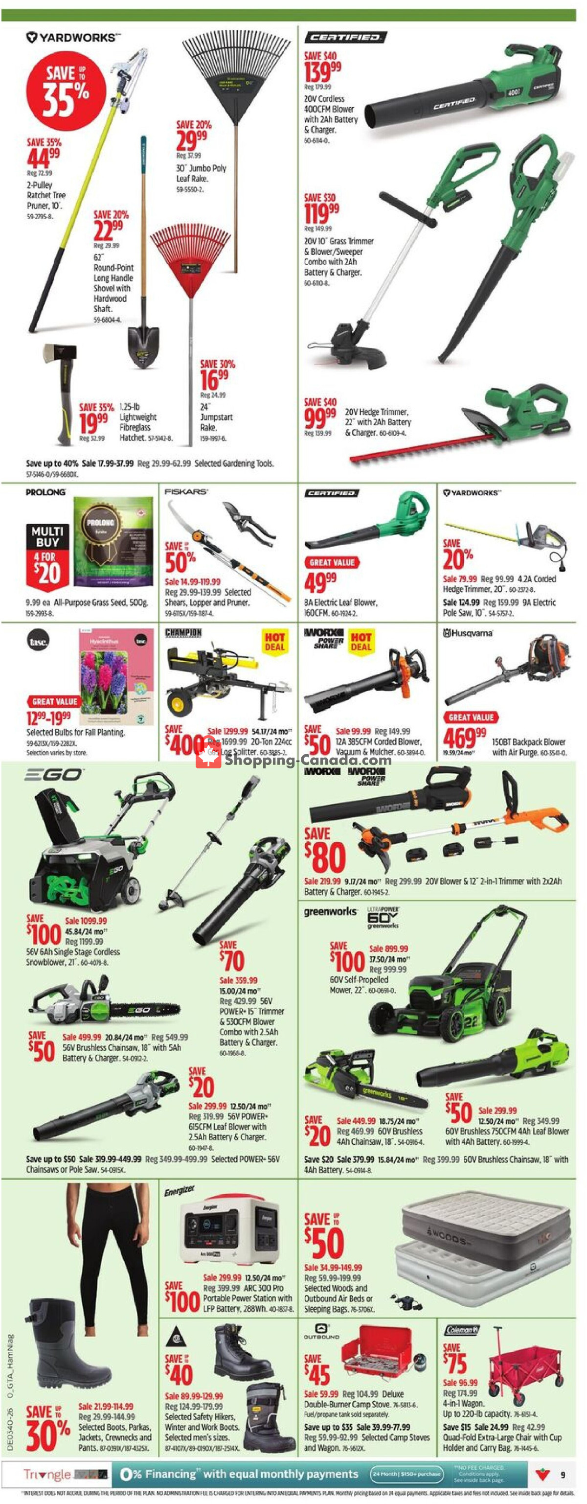 Canadian Tire flyer from Thursday October 1, 2026 to Thursday October 8, 2026 - page 9