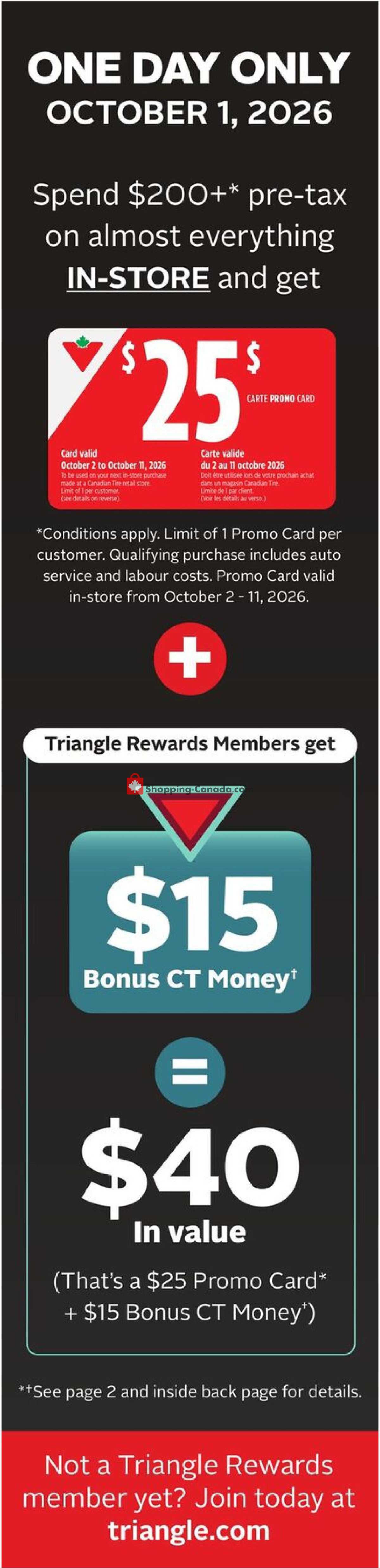 Canadian Tire flyer from Friday September 25, 2026 to Thursday October 1, 2026 - page 1