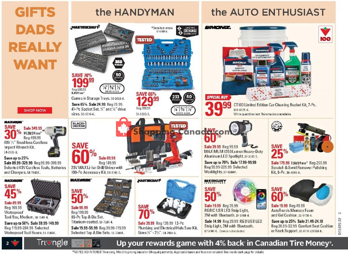 Canadian Tire Canada, flyer (Canada's Father's Day Store Atlantic