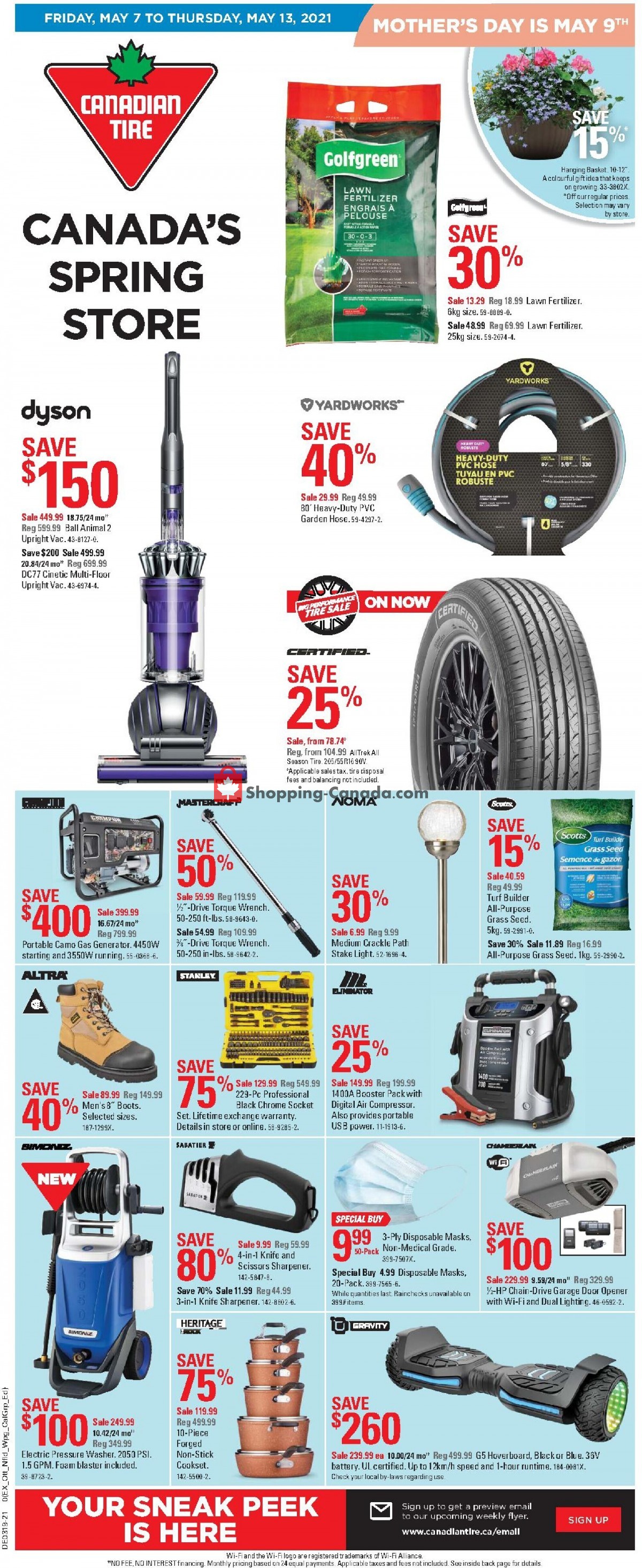 Canadian Tire flyer from Friday May 7, 2021 to Thursday May 13, 2021 - page 1