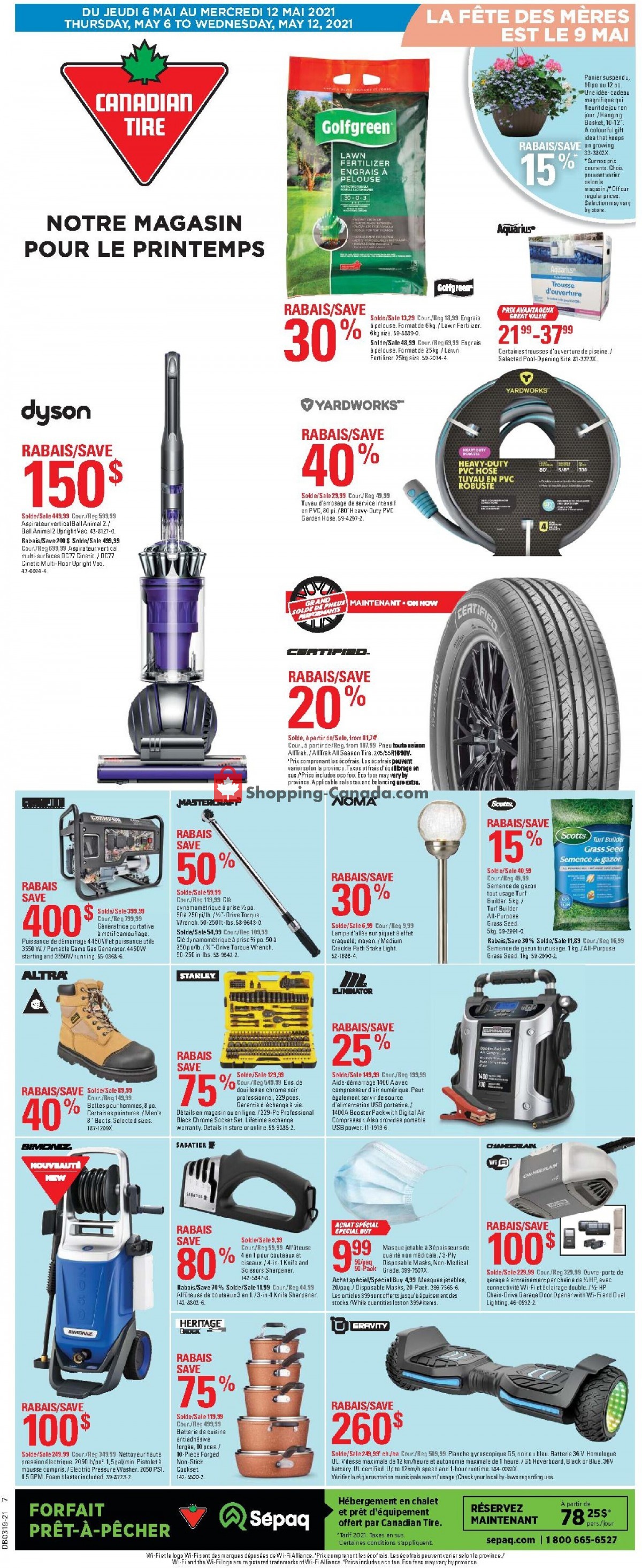 Canadian Tire flyer from Thursday May 6, 2021 to Wednesday May 12, 2021 - page 1