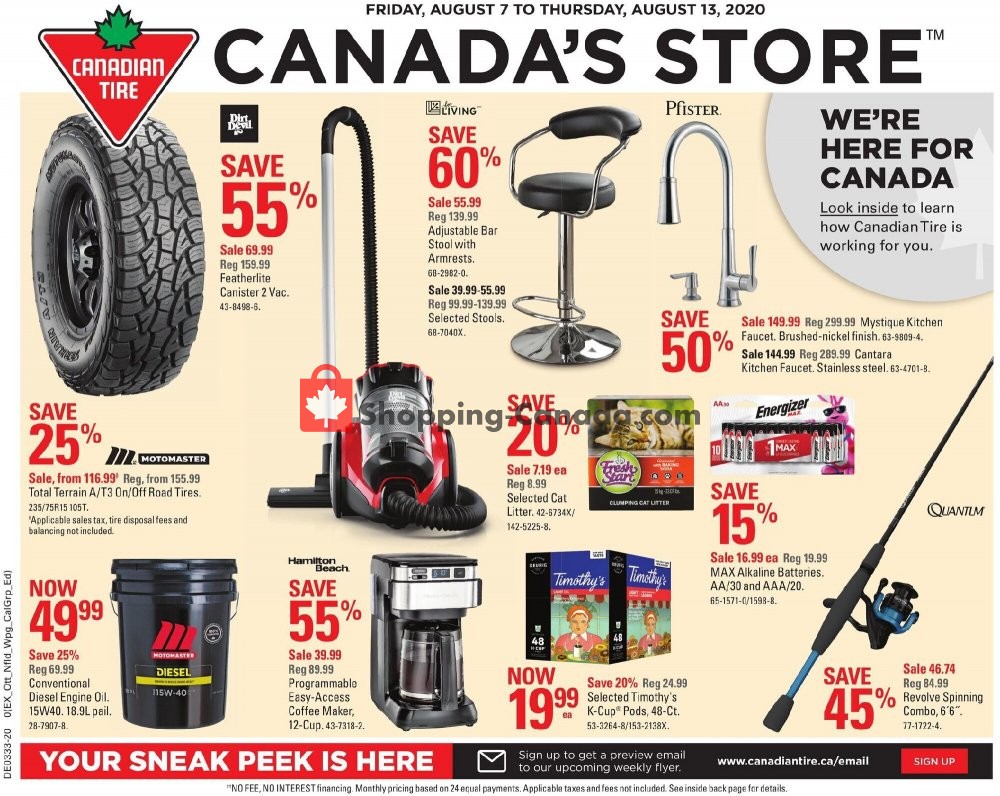 Canadian Tire Canada, flyer (Canada's Store ON) August 7 August