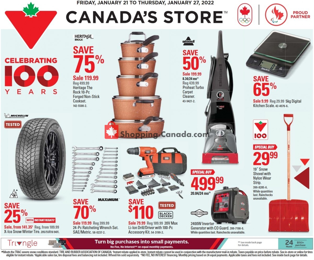 Canadian Tire Canada, flyer (Canada's Store ON) January 21