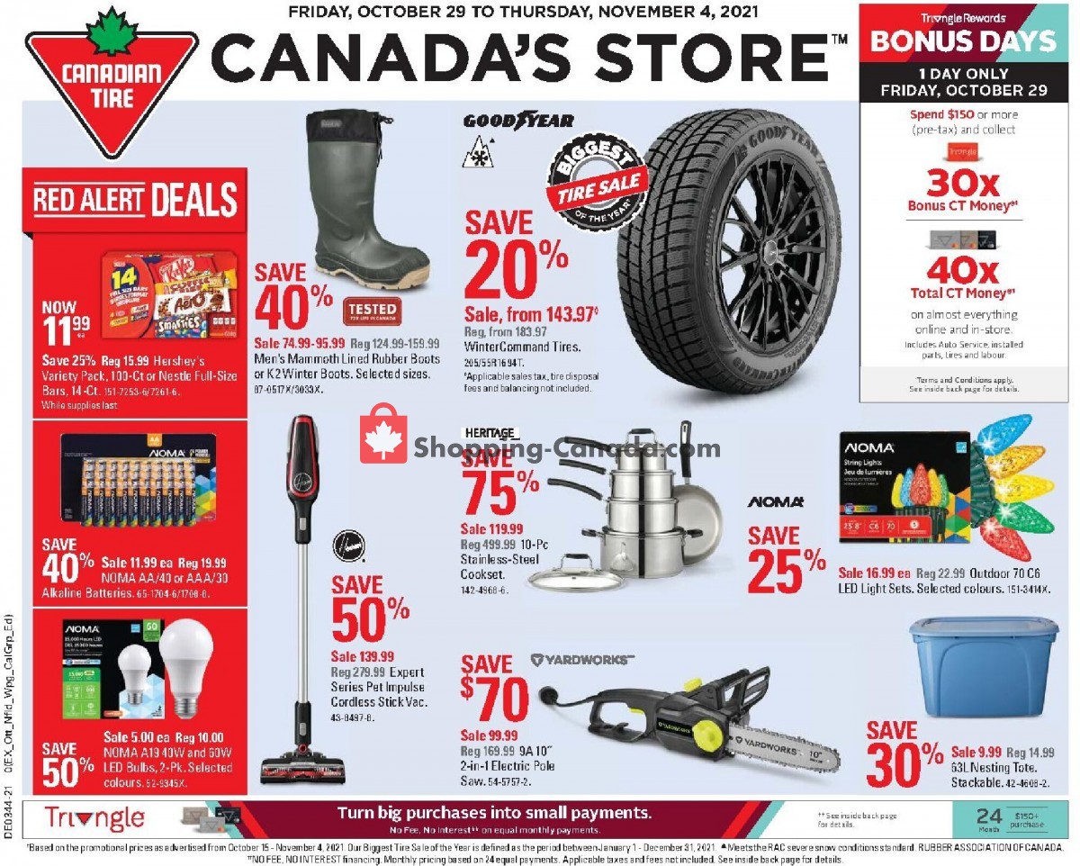 Canadian Tire Canada, flyer (Canada's Store ON) October 29