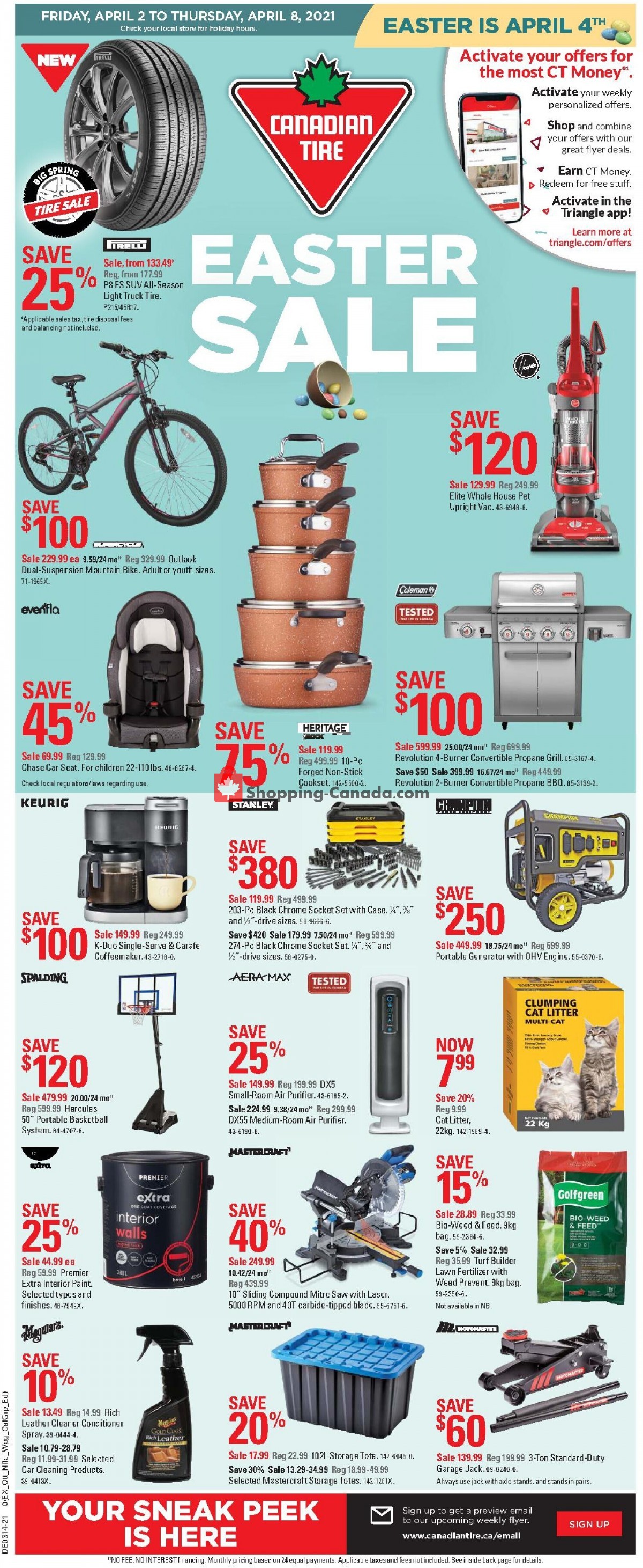 Canadian Tire flyer from Friday April 2, 2021 to Thursday April 8, 2021 - page 1