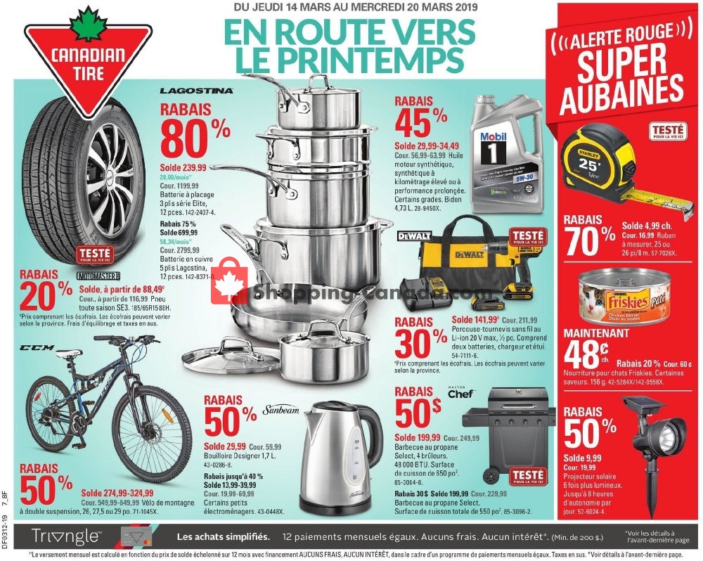 Canadian Tire flyer from Thursday March 14, 2019 to Wednesday March 20, 2019 - page 1