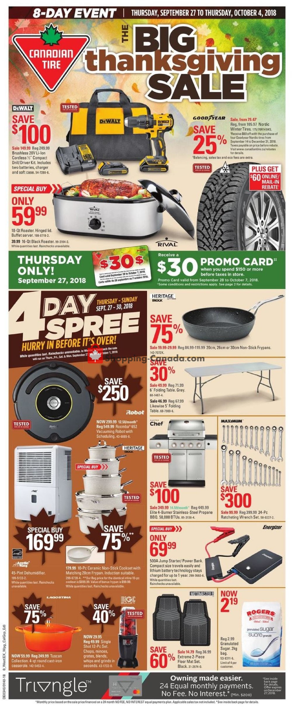 Canadian Tire Canada, flyer September 27 October 4, 2018 Shopping