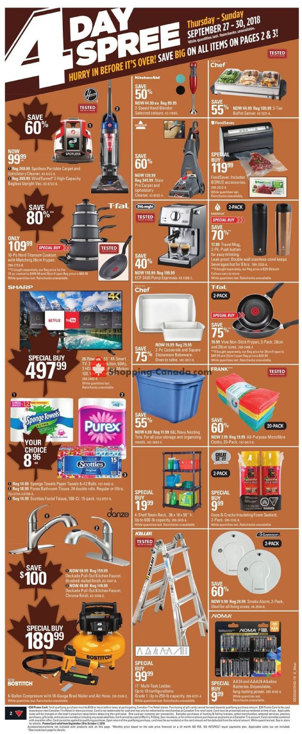 Canadian Tire flyer from Thursday September 27, 2018 to Thursday October 4, 2018 - page 2