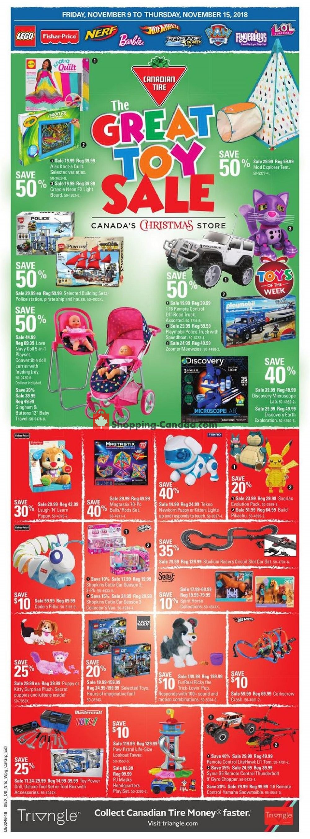 Canadian Tire Canada, flyer (Great Toy Sale) November 9 November
