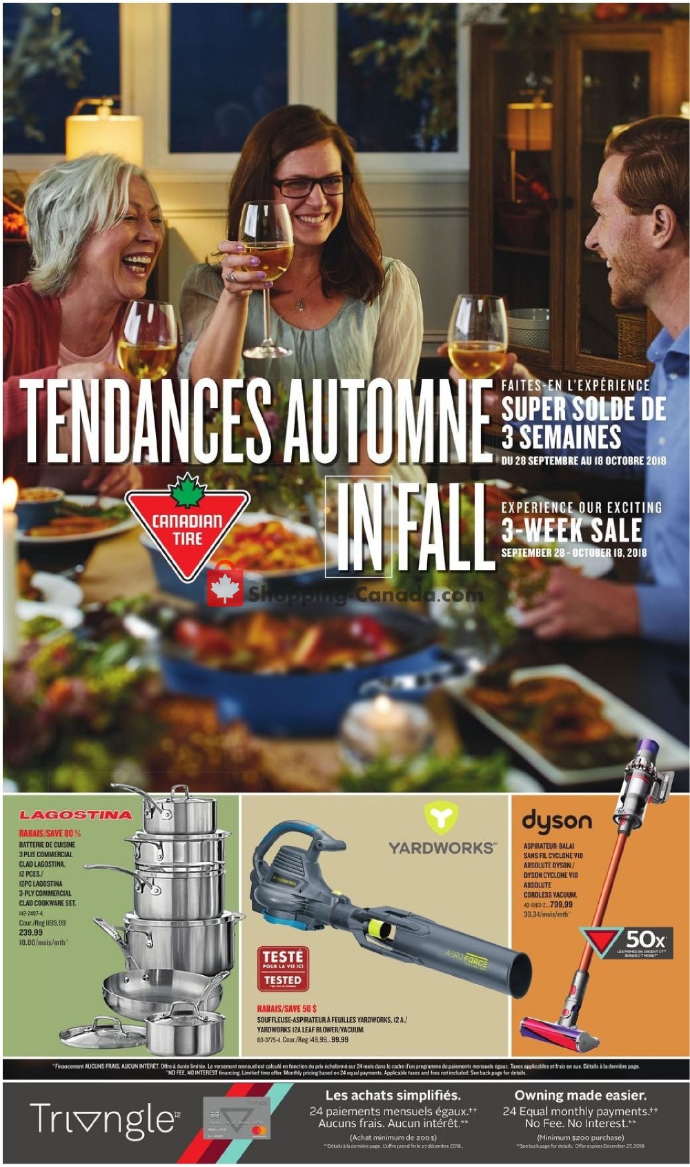 Canadian Tire flyer from Friday September 28, 2018 to Thursday October 18, 2018 - page 1