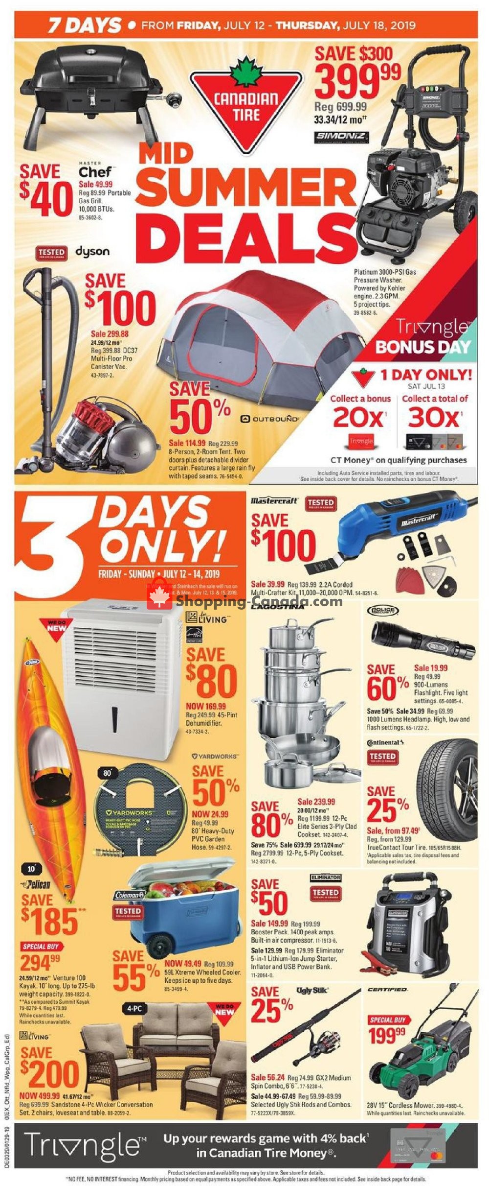 Canadian Tire Canada, flyer (Mid Summer Deals) July 12 July 18