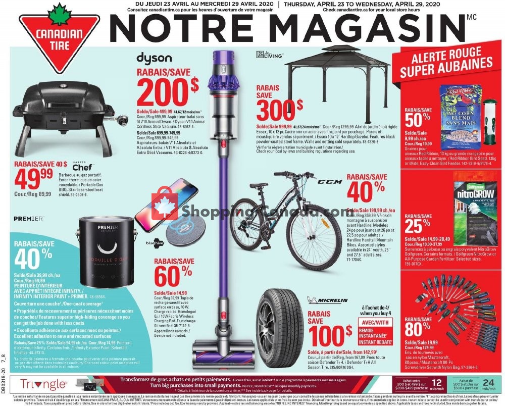 Canadian Tire flyer from Thursday April 23, 2020 to Wednesday April 29, 2020 - page 1