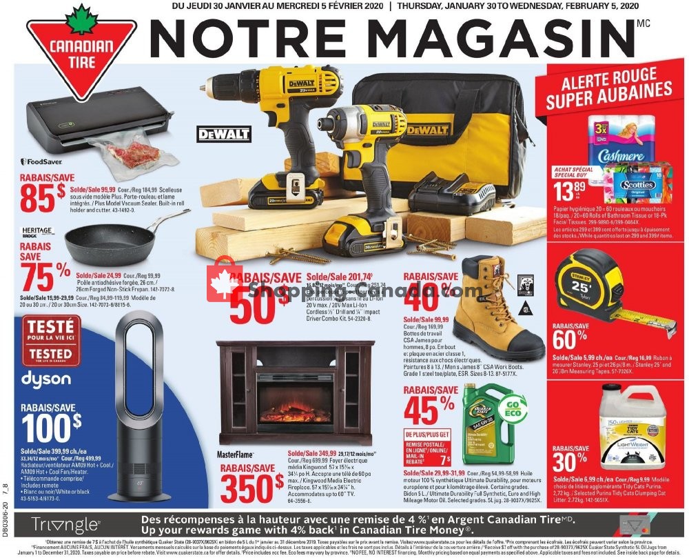 Canadian Tire flyer from Thursday January 30, 2020 to Wednesday February 5, 2020 - page 1