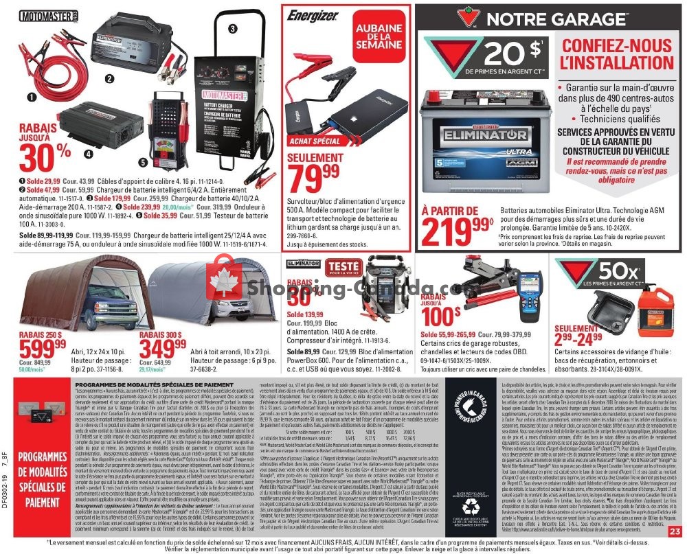 Canadian Tire flyer from Thursday January 3, 2019 to Wednesday January 9, 2019 - page 23