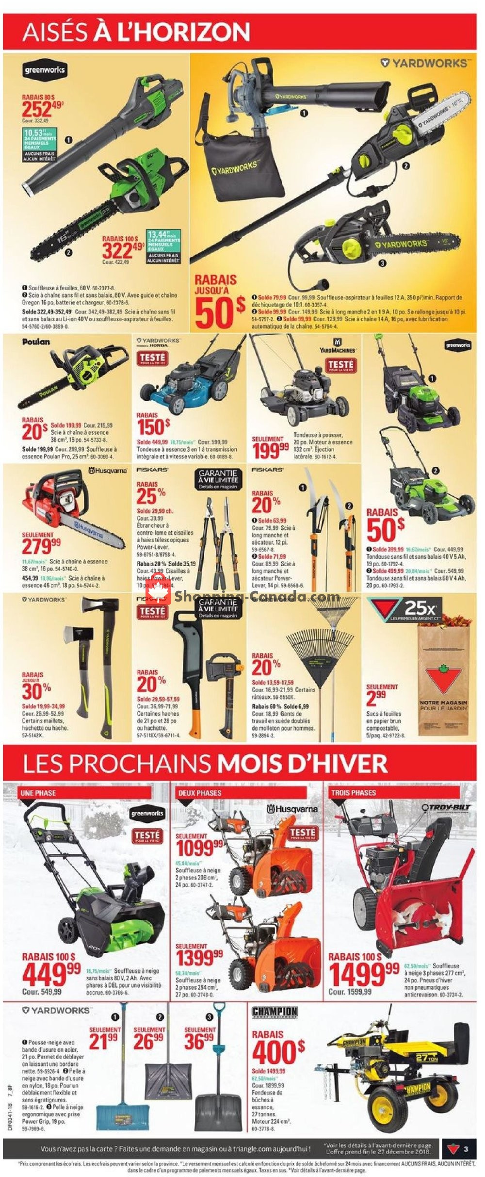 Canadian Tire flyer from Thursday October 4, 2018 to Wednesday October 10, 2018 - page 3