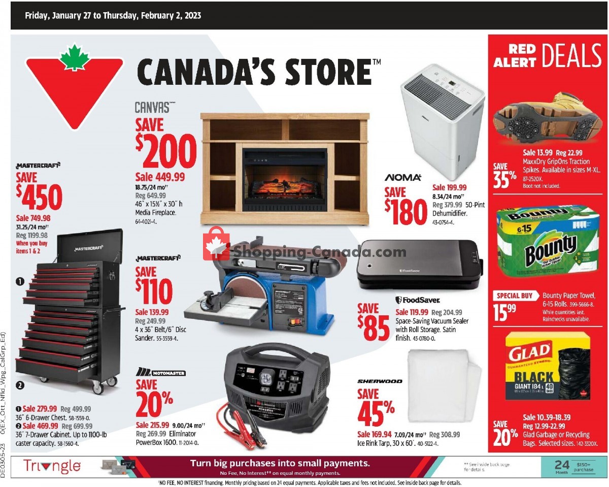 Canadian Tire flyer from Friday January 27, 2023 to Thursday February 2, 2023 - page 1
