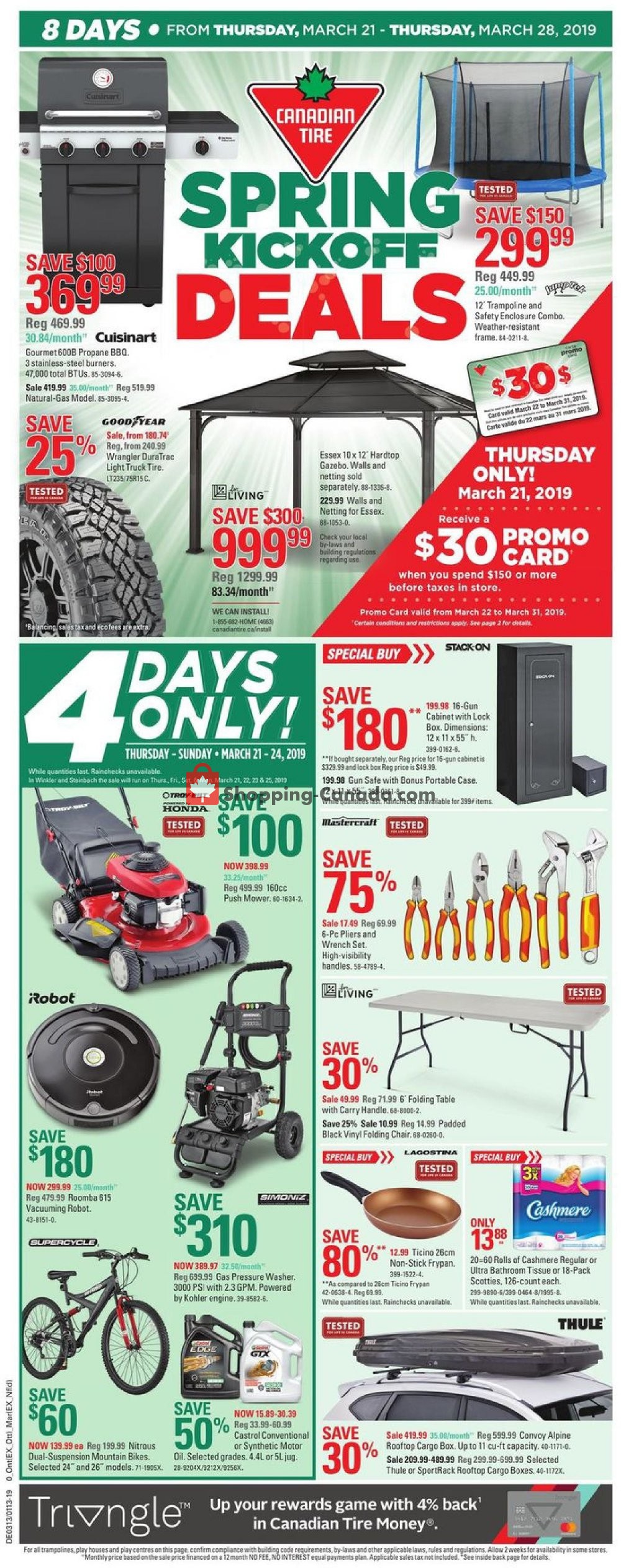 Canadian Tire Canada, flyer (Spring Kickoff Deals ON) March 21