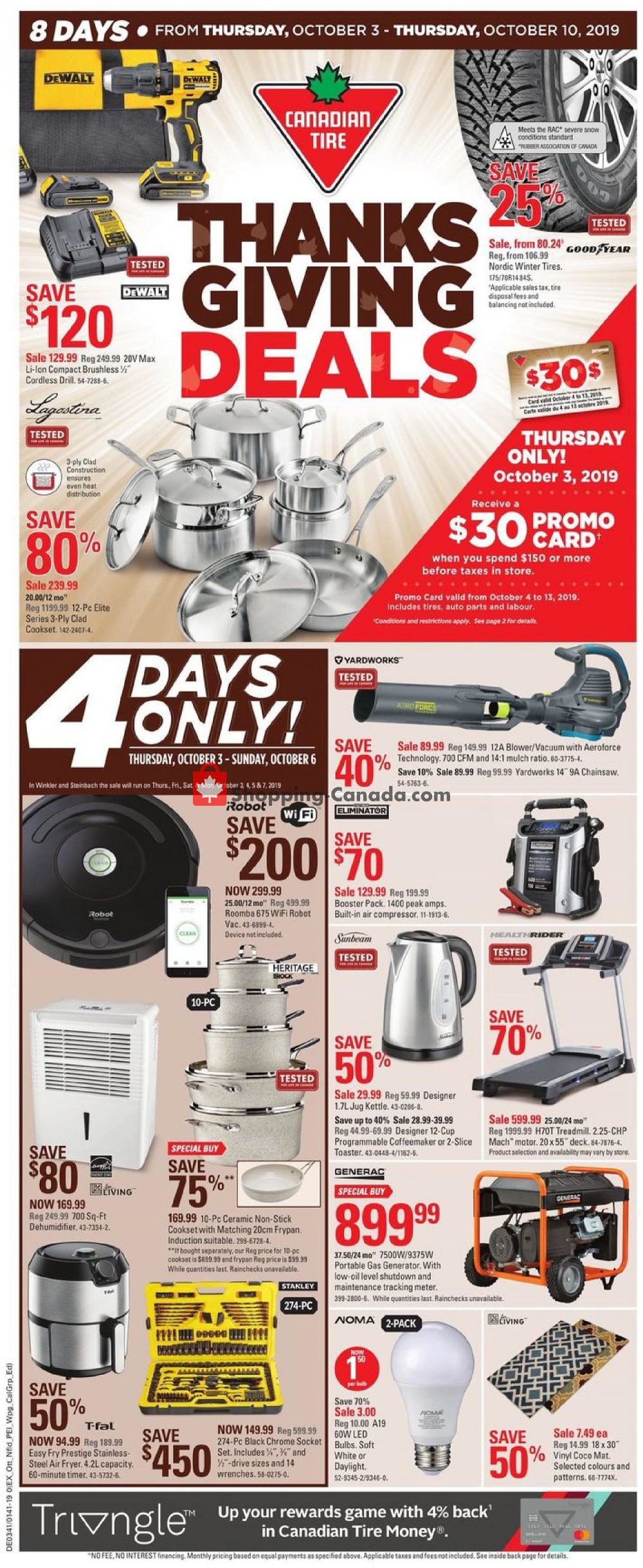 Canadian Tire flyer from Friday October 4, 2019 to Thursday October 10, 2019 - page 1