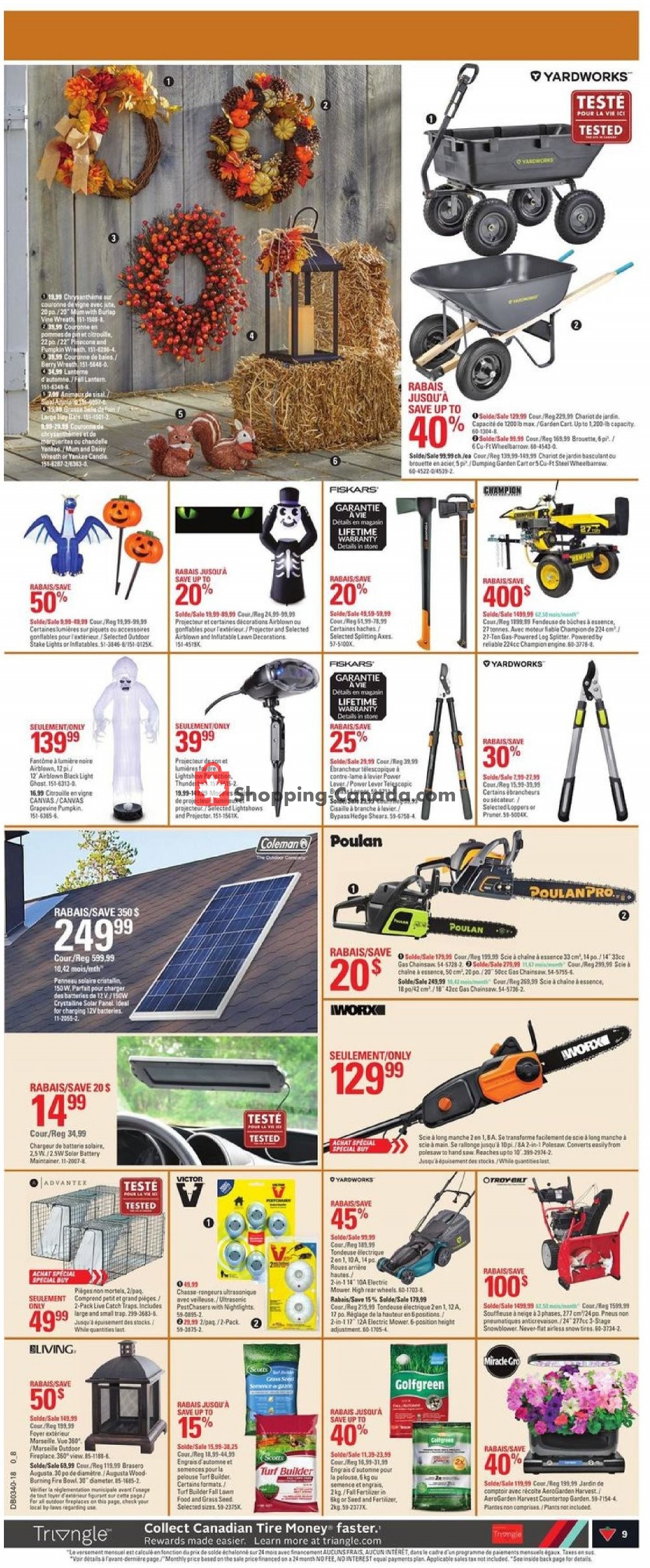 Canadian Tire flyer from Thursday September 27, 2018 to Wednesday October 3, 2018 - page 9