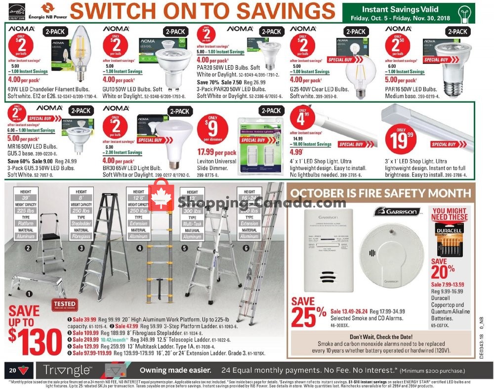 Canadian Tire flyer from Friday October 19, 2018 to Thursday October 25, 2018 - page 22